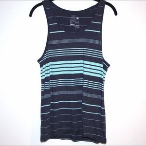 Beach Tank Blue and grey striped
